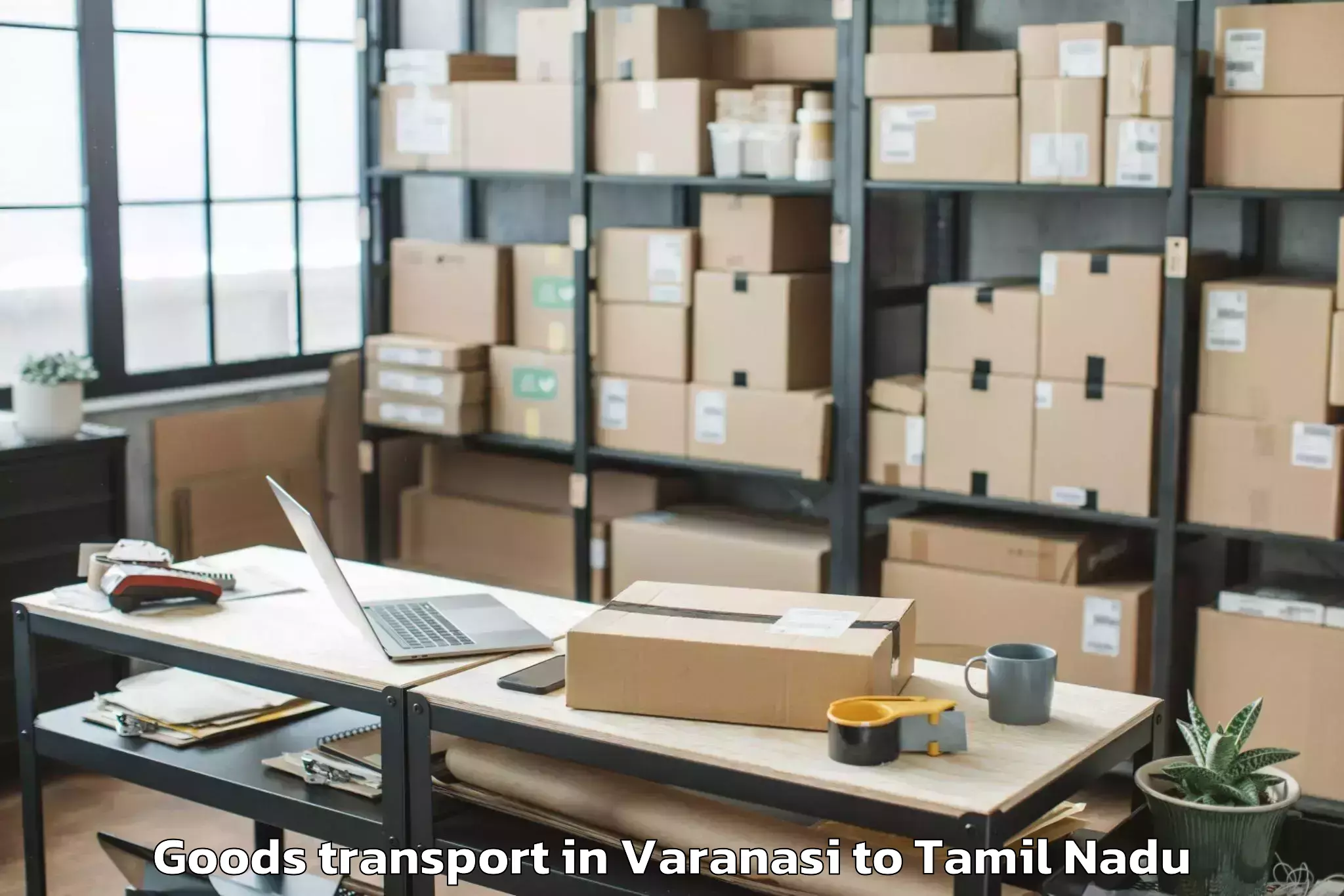 Book Varanasi to Vadamadurai Goods Transport